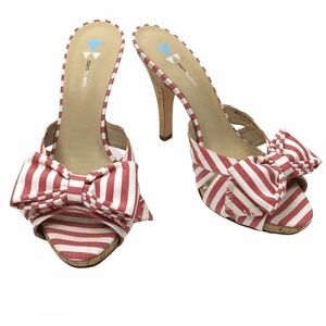 DANIBLACK Bow Heels Striped Patriotic Preppy Minnie Mouse Pinup Style Size 7